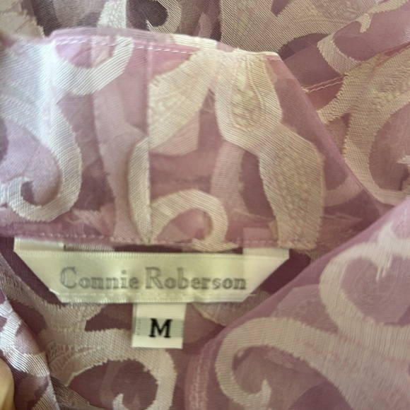 Connie Roberson Sheer Silk Button Down - Picture 5 of 7
